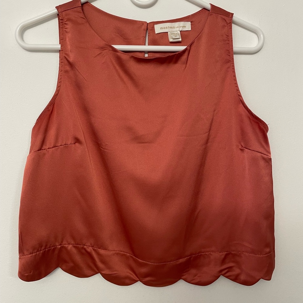 Monteau burnt orange crop top (M)